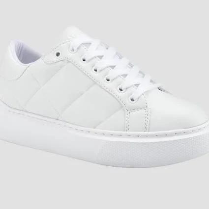 Guess Women's White Hilan Low Top Sneakers Size: 10