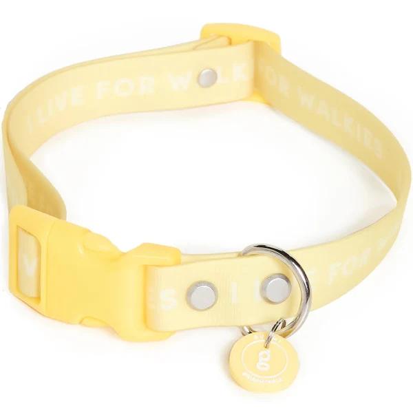 Gummi Dog Collar Yellow Slick Large