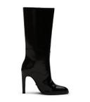 Hadley Black Hi Shine Calf Boots | Heels | Tony Bianco Black Hi Shine / 10