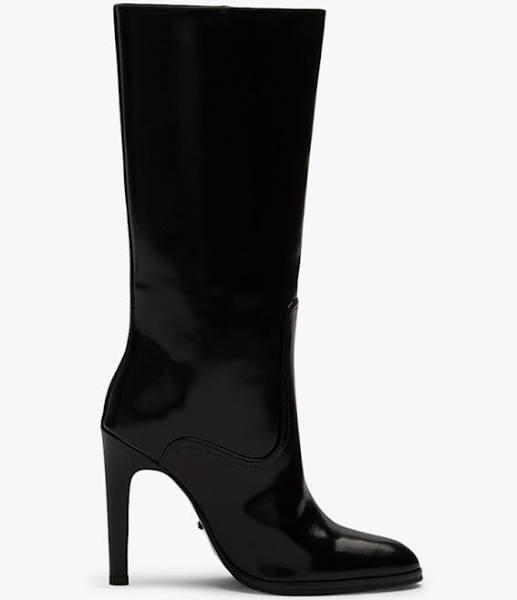 Hadley Black Hi Shine Calf Boots | Heels | Tony Bianco Black Hi Shine / 10