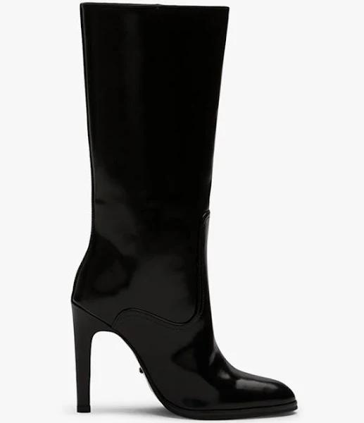 Hadley Black Hi Shine Calf Boots | Heels | Tony Bianco Black Hi Shine / 5.5