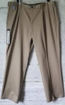 Haggar Men's Premium No Iron Classic Fit Expandable Waist Pleat Front Pant