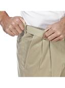 Haggar Men's Premium No Iron Classic Fit Expandable Waist Pleat Front Pant