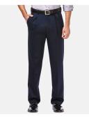 Haggar Men's Premium No Iron Classic Fit Expandable Waist Pleat Front Pant