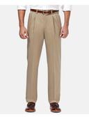 Haggar Men's Premium No Iron Classic Fit Expandable Waist Pleat Front Pant