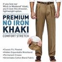 Haggar Men's Premium No Iron Classic Fit Expandable Waist Pleat Front Pant