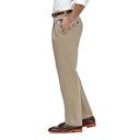 Haggar Men's Premium No Iron Classic Fit Expandable Waist Pleat Front Pant