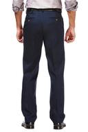 Haggar Men's Premium No Iron Classic Fit Expandable Waist Pleat Front Pant