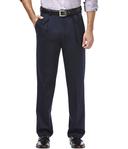 Haggar Men's Premium No Iron Classic Fit Expandable Waist Pleat Front Pant