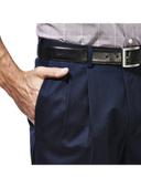 Haggar Men's Premium No Iron Classic Fit Expandable Waist Pleat Front Pant