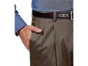 Haggar Mens Pants Brown Size 38x30 Pleated Classic Fit Khaki Stretch