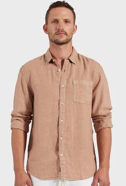 Hampton Linen Shirt Sandstorm Brown / M