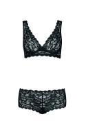 Hanro Moments Lace Soft Cup Bra 071465 Black 12C / Black
