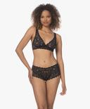 Hanro Moments Lace Soft Cup Bra 071465 Black 12C / Black