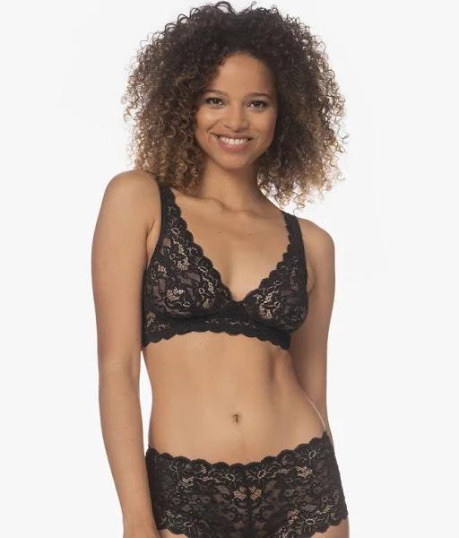 Hanro Moments Lace Soft Cup Bra 071465 Black 12C / Black