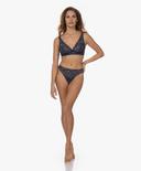 Hanro Moments Lace Soft Cup Bra 071465 Deep Navy 38C