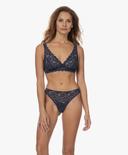 Hanro Moments Lace Soft Cup Bra 071465 Deep Navy 38C