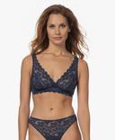 Hanro Moments Lace Soft Cup Bra 071465 Deep Navy 38D