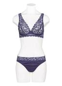 Hanro Moments Lace Soft Cup Bra 071465 Nightshade 16B / Nightshade