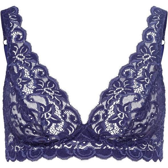 Hanro Moments Lace Soft Cup Bra 071465 Nightshade 16B / Nightshade