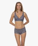 Hanro Moments Lace Soft Cup Bra 071465 Pigeon 14D / Pigeon