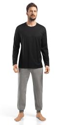 Hanro Night and Day Solid Long Sleeve Tee Black