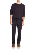 Hanro Night and Day Solid Long Sleeve Tee Black