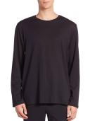 Hanro Night and Day Solid Long Sleeve Tee Black