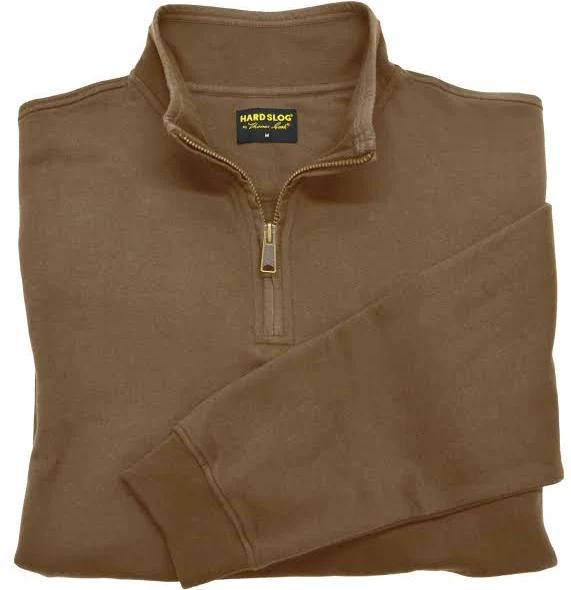 Hard Slog Mens 1/4 Zip Fleece - 4 Colours, Bark / L