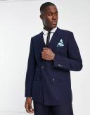 Harry Brown double breasted suit jacket in pinstripe blue - ASOS Outlet