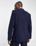 Harry Brown double breasted suit jacket in pinstripe blue - ASOS Outlet