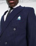 Harry Brown double breasted suit jacket in pinstripe blue - ASOS Outlet