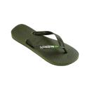 Havaianas Brasil Logo Flip Flops Blue Green - 37-38