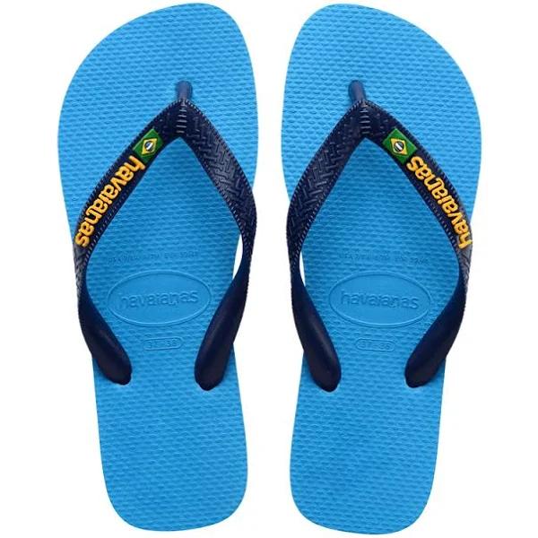 Havaianas Brazil Logo 2022 Flip Flops Blue Yellow - 37-38