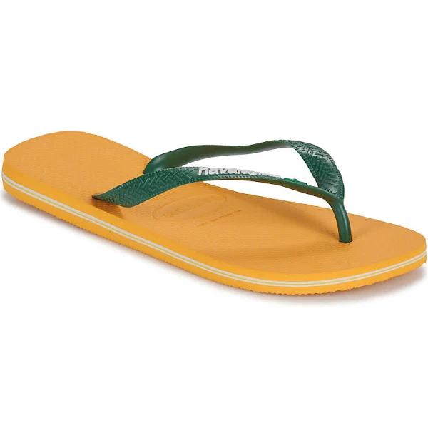 Havaianas Brazil Logo 2022 Flip Flops Yellow Green White - 43-44