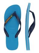 Havaianas Brazil Logo Flip Flops - Blue - 6-7