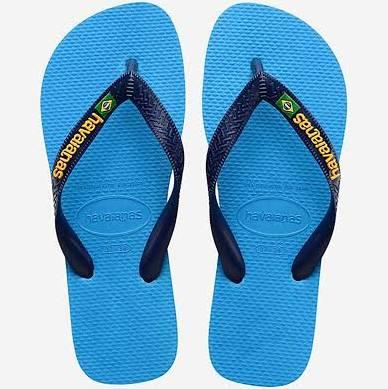 Havaianas Brazil Logo Flip Flops - Blue - 6-7
