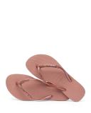 Havaianas Slim Glitter Flip Flop - Black/Dark Metallic Grey 41/42 - Swimoutlet.com