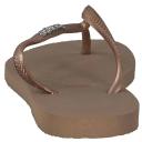 Havaianas Slim Logo Metallic Flip Flops - Rose Gold