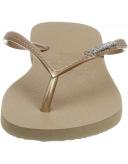 Havaianas Slim Logo Metallic Flip Flops - Rose Gold