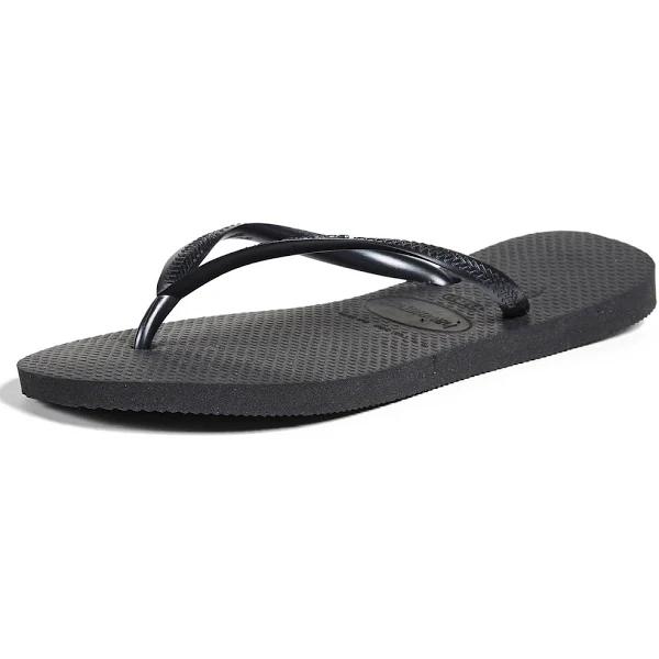 Havaianas Women's Slim Flip Flop Sandal, Black, 9-10