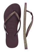 Havaianas Women's Slim Sparkle II Flip Flops - Aubergine - UK 5