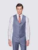 Hawes & Curtis Men's Blue & Brown Shaded Check Tailored Fit Waistcoat