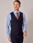 Hawes & Curtis Men's Navy Birdseye Plain Tailored Fit Waistcoat - 1913 Collection