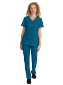 Healing Hands Scrubs Purple Label Jill V-Neck Scrub Top - M - Caribbean Blue