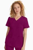 Healing Hands Scrubs Purple Label Jill V-Neck Scrub Top - M - Wine