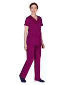 Healing Hands Scrubs Purple Label Jill V-Neck Scrub Top - M - Wine