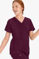Healing Hands Scrubs Purple Label Jill V-Neck Scrub Top - M - Wine