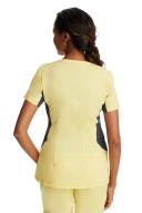 Healing Hands Scrubs Purple Label Stretch Jessi Top - L - Canary w/ Pewter