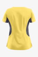 Healing Hands Scrubs Purple Label Stretch Jessi Top - L - Canary w/ Pewter